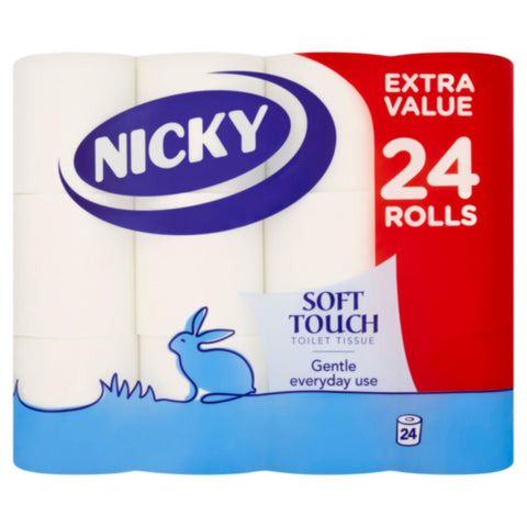 Nicky Soft Touch Toilet Roll 1  x 24 roll pack